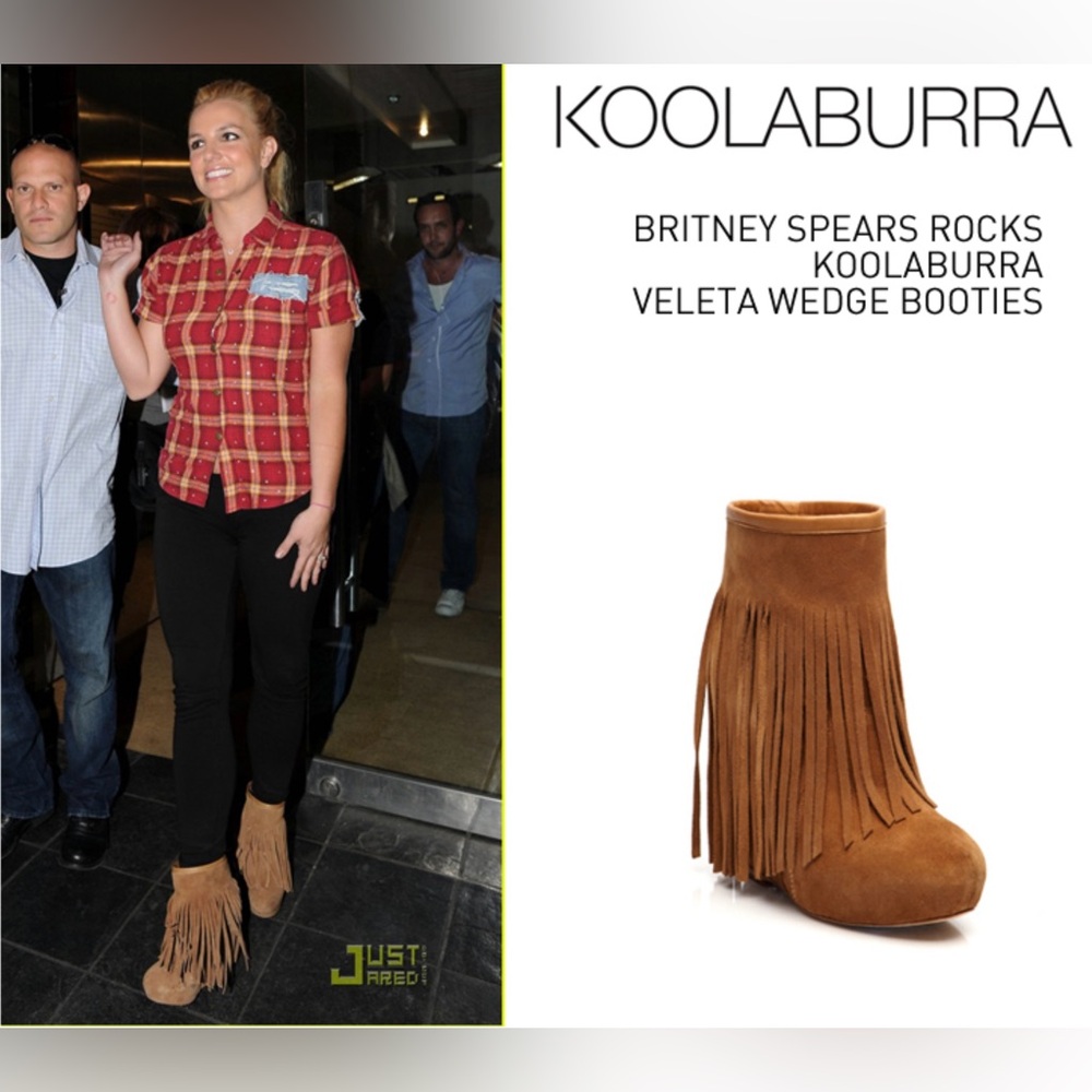 Fringe Suede Ankle Boots - Brown - Koolaburra